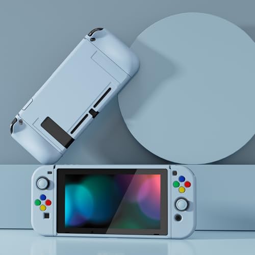 playvital ZealProtect Soft Protective Case for Nintendo Switch, Flexible Joycon Cover Slim Cover for Nintendo Switch with Screen Protector & Thumb Grips & Direction Button Caps - Sky Blue - color: Sky Blue