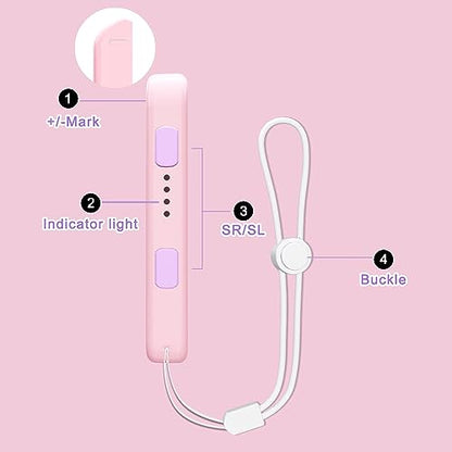 Lonxmovs 2 Pack Wrist Strap for Switch Joycon - Replacement Accessories for Joy con Straps (Pink and Purple) - color: Pink and Purple