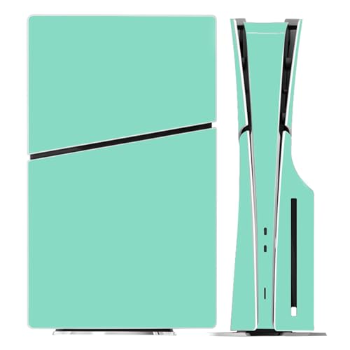 Solid Color Skin Wrap Compatible with PS5 Slim Disc Edition (Turquoise) | Console Cover Protective Sticker, Game Controller Vinyl Wrap - color: Turquoise