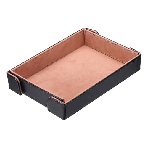 uxcell PU Leather Dice Tray, Rectangle Magnetic Folding Velvet Portable Folding Dice Rolling Tray for Table Games Keys Wallet Watch Coin, Peach Red - color: Peach Red