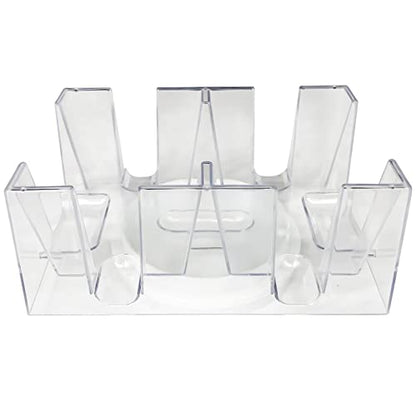 Yuanhe Canasta Playing Card Holder - 6 Deck Revolving Card Tray for Kids & Adults, Rotating Cards Holder for Poker, Canasta, Hand & Foot, Rummy, Go Fish, UNO Games - size: 7.24(L) x 5(W) x 3.3(H) inches