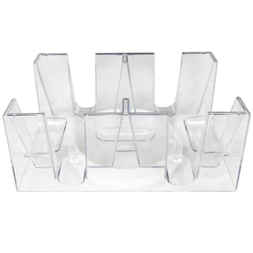 Yuanhe Canasta Playing Card Holder - 6 Deck Revolving Card Tray for Kids & Adults,Rotating Cards Holder for Poker, Canasta, Hand & Foot, Rummy,Go Fish,UNO Games (Pack of 2) - size: 7.24(L) x 5(W) x 3.3(H) inches (Pack of 2)