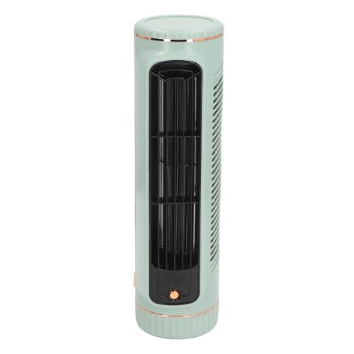TOPINCN Desk Bladeless Fan, Quiet Desktop Fan Bladeless with 3 Cooling Speeds, Rechargeable Table Cooling Fan for Bedroom Office Home Outdoor, Tower Fan Cooling Fan (Green)