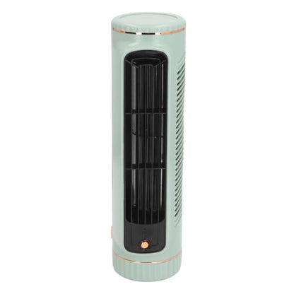 TOPINCN Desk Bladeless Fan, Quiet Desktop Fan Bladeless with 3 Cooling Speeds, Rechargeable Table Cooling Fan for Bedroom Office Home Outdoor, Tower Fan Cooling Fan (Green)