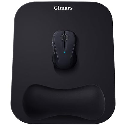 Gimars Large Smooth Superfine Fibre Memory Foam Ergonomic Mouse Pad Wrist Rest Support Mousepad with Nonslip Base for Laptop, Computer, Gaming&Office - color: black