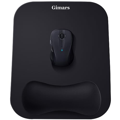 Gimars Large Smooth Superfine Fibre Memory Foam Ergonomic Mouse Pad Wrist Rest Support Mousepad with Nonslip Base for Laptop, Computer, Gaming&Office - color: black