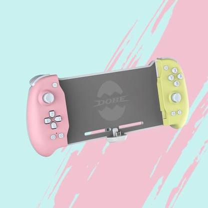 DOBE - Eggshell Controller Gripcon Switch Controller for Handheld Mode, Ergonomic Controller for Nintendo Switch with 6-Axis Gyro, Dual Motor Vibration, Compatible with All Games of Switch, Pink and Yellow - color: PINK&YELLOW