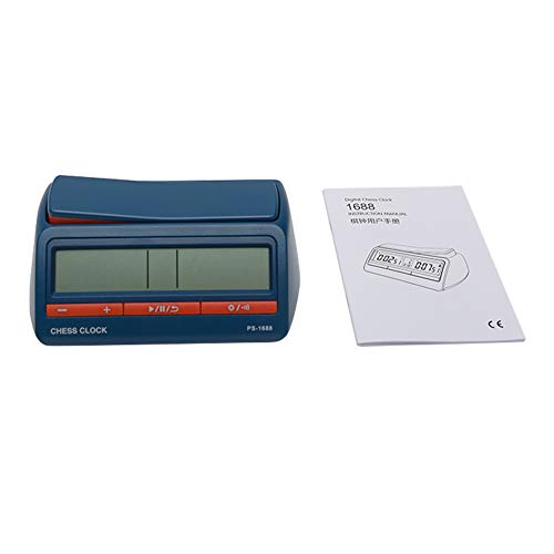 Digital Chess Clock, Tournament Timer for Board Games, Chess Timer with Bonused & Delayed Count Up/Down Alarm for Board Game (Color:Blue)