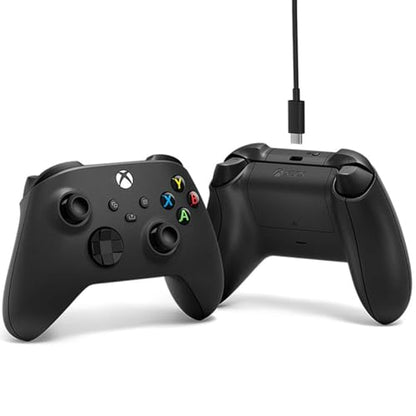 Microsoft Xbox Wireless Controller w/USB-C Cable for PC, Carbon Black, 1V8-00001 (2-Pack) - color: Carbon Black + USB-C Cables