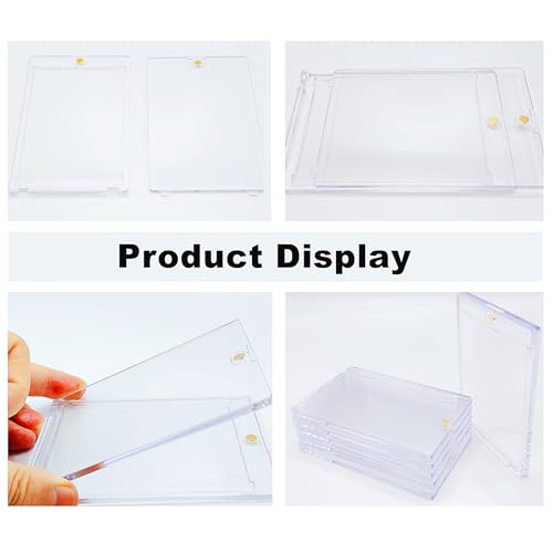 6 Pack Magnetic Card Holder 35pt One Touch Hard Acrylic Trading Protector Cases for Baseball Basketball Sports Collectible Game - color: 35pt