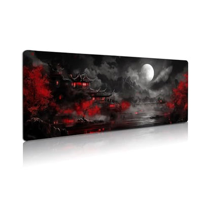 Extended Gaming Mouse Pad, Large Mouse Mat 3 mm Nature Rubber Base Mousepad with Stitched Edges, Non-Slip Desk Mat for Office Home Great Gift 31.5x11.8 Inch (Dark Canyon 3) - color: Dark Canyon 3