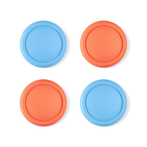 PlayVital Thumb Grips for Nintendo Switch 2, 4-Pack Silicone Joystick Caps for Joycon 2 Accessories, Comfort Thumbstick Grip Covers - Blue & Orange - color: Blue & Orange