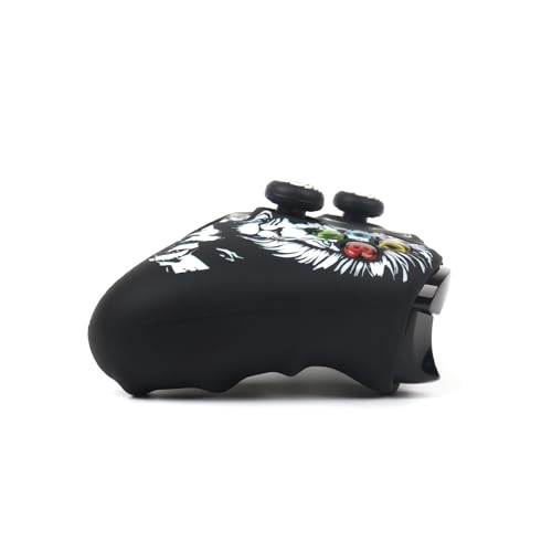 Lion Controller Skin Cover Compatible with Xbox one Controller, RALAN Protector Case, Customised Thumb Grips Caps - color: Lion Black White