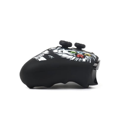 Lion Controller Skin Cover Compatible with Xbox one Controller, RALAN Protector Case, Customised Thumb Grips Caps - color: Lion Black White