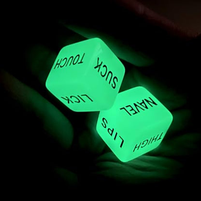 kykake Valentines Day Him, 4Pcs Date Night Dice for Couple, Date Night Ideas Dice After Dark Edition Game Anniversary for Him Her, Portable Couple Gift Ideas Date Dice Set - color: 4pcs Luminous Dice