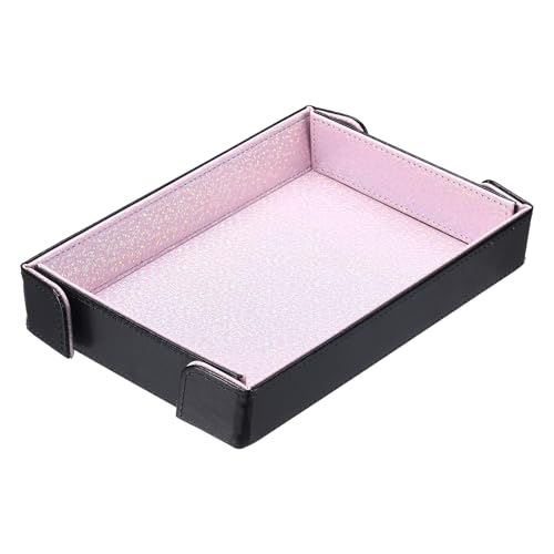 uxcell PU Leather Dice Tray, Rectangle Magnetic Folding Velvet Portable Folding Dice Rolling Tray for Table Games Keys Wallet Watch Coin, Glitter Pink - color: Pink