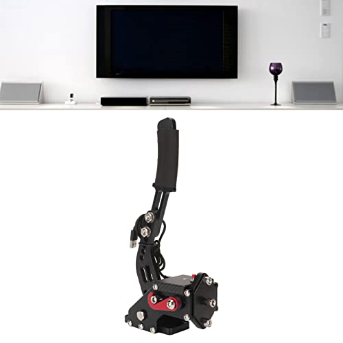 Septpenta USB Handbrake, 2 in 1 Computer Simulation Racing Game Handbrake, 64 Bit Universal Handbrake, Plug and Play for G27 G25 G29 T500 T300, Windows(Black) - color: Black