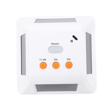 4 Sided Countdown Timer, 1.4 Inch Digits LED Screen Preset Time Table Game Timer Chess Timer Countdown Stopwatch for Chess Table Game (White) - color: White