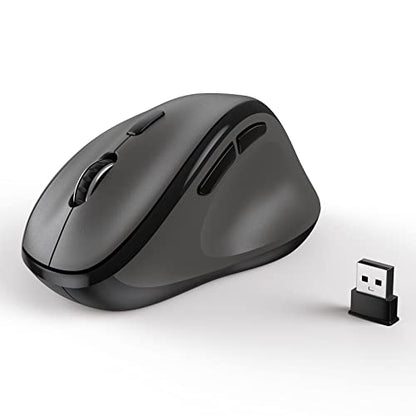 Ergonomic Wireless Mouse with USB Receiver for PC Computer, Laptop and Desktop, Ergo Vertical Mouse with Silent Clicks Long Battery Life, Up to 1600 DPI & 1 AA Battery Powered, Grey - color: Grey, size: USB Wireless
