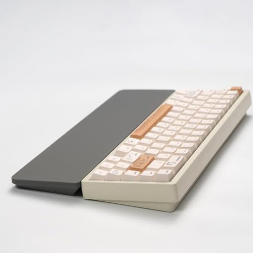 Ergonomic 75% Keyboard Wrist Rest-12.8" Silicone Non-Slip Keyboard Cushion, Computer Wrist Rest, Relief of Hand Pain(Grey) - color: Grey