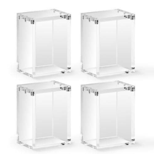 PKMN Booster Bundle Acrylic Case 4 Pack, 8mm Ultra Thick, Magnetic Lid | Clear Display Enclosure for Destined Rivals, Paldean Fates, Prismatic Evolutions, Scarlet & Violet Journey Together - color: 4PC Booster Bundle Acrylic Case, size: Acrylic Case