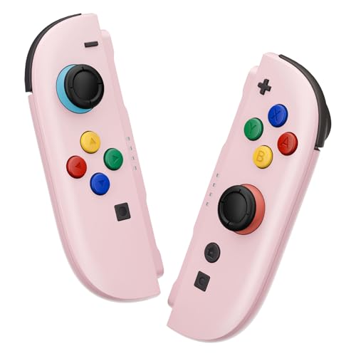 eXtremeRate DIY Replacement Shell Buttons for Joycon 2, Custom Full Housing Case + Decorative Strips + Middle Bracket + Buttons for Nintendo Switch 2 Controller - Deluxe Version - Cherry Blossoms Pink - color: Cherry Blossoms Pink