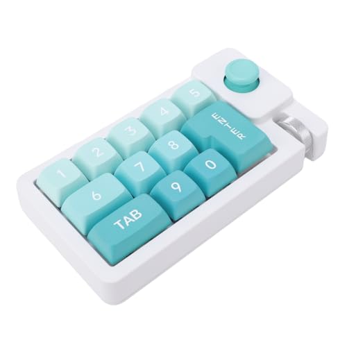 Fabater Mechanical Number Pad, Wired USB Numeric Keypad with 12 RGB LED Backlight and Joystick Roller, 12 Keys Macro Keyboard for Laptop PC Gaming, Numpad for Laptop Computer (Green) - color: Green