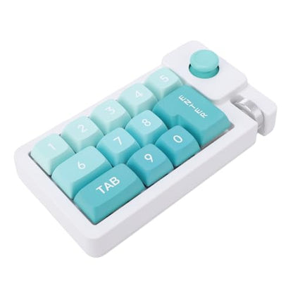 Fabater Mechanical Number Pad, Wired USB Numeric Keypad with 12 RGB LED Backlight and Joystick Roller, 12 Keys Macro Keyboard for Laptop PC Gaming, Numpad for Laptop Computer (Green) - color: Green