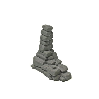 3D Printed Stone Wall Ruins, 28mm Tabletop Wargame Terrain (Grey) | Modular ruin terrain, fits 28-32mm wargames. Miniature diorama & model building accessory, universal for tabletop RPGs.