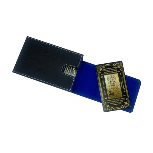 Black Tarot Card Holder with Blue Interior; Fold Top Tarot Card Box Case with Magnetic Lid Closure; Fits Standard Tarot Card Deck - color: blue