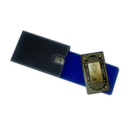 Black Tarot Card Holder with Blue Interior; Fold Top Tarot Card Box Case with Magnetic Lid Closure; Fits Standard Tarot Card Deck - color: blue