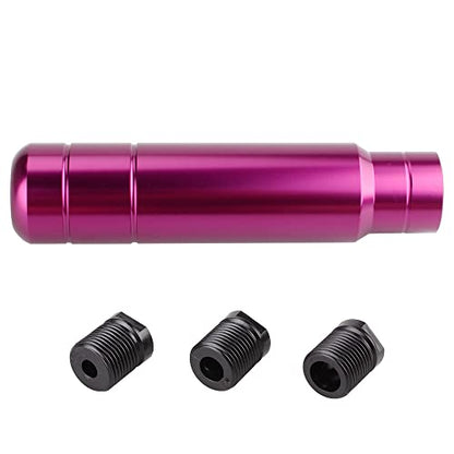 BARTOO Aluminum Weighted Manual Shift knobs, Long Stick Shift Knob Gear Shifter Knobs, Car Accessories Lever Cover Head Universal Shifter Knobs with 3 Threaded Adapters (Purple) - color: Purple