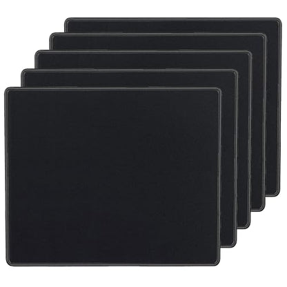 SaiTech IT 5-Pack Mouse Pads Bulk, Stitched Edges, Non-Slip Base | 2mm Cloth Surface, Waterproof, Anti-Slip Rubber Base, 8.66 x 7.1 in, Wired & Wireless Mouse Compatible - color: Black-5 Pack