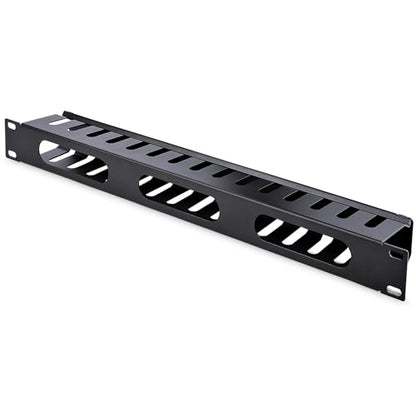 StarTech.com Horizontal 1U Server Rack Cable Management Finger Duct w/ Cover - 19" Network Rack Wire Duct Raceway Panel - Slotted Wire Duct (CMDUCT1UX) | Routes & bundles cables, Slotted raceway, Removable top cover, Pass-through holes, Server room, 2-yea
