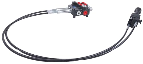 Solarhome Hydraulic Control Valve Kit,Cable Remote Control Valve Kit with 2 Spool Valve 80lpm/ 21gpm and 2 Cables Remote Joystick