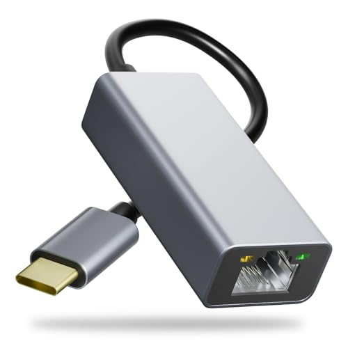 Cyberguys USB C to Ethernet Adapter, Plug and Play Ethernet Adapter, 1Gbps Gigabit RJ45 to Type-C (Thunderbolt 4/3 Compatible) Network Dongle, Compatible for MacBook Pro/Air, iPhone 16 Pro/Max, iPad - style: USB C to Ethernet Adapter
