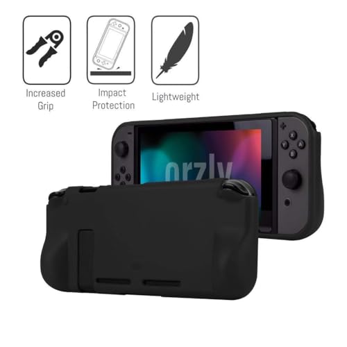 Orzly Switch 1 / Switch OLED Accessories Bundle – Case & Screen Protector for Nintendo Switch 1 (2017-2024 Console) Charge Cable, Game Holder, Comfort Grip Case, Headphones & More – Gift Box Edition - size: 6.2 inch Switch 1