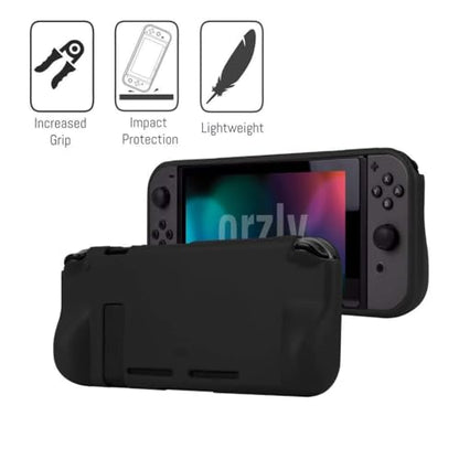 Orzly Switch 1 / Switch OLED Accessories Bundle – Case & Screen Protector for Nintendo Switch 1 (2017-2024 Console) Charge Cable, Game Holder, Comfort Grip Case, Headphones & More – Gift Box Edition - size: 6.2 inch Switch 1
