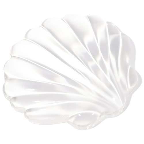 Gel Wrist Rest for Keyboard and Mouse Transparent Shell Keyboard Wrist Rest Ergonomic Cute White Clear Cool Seashell Mouse Wrist Pad Silicone Non-Slip Support for Computer Gaming Home Office - color: Seashell White
