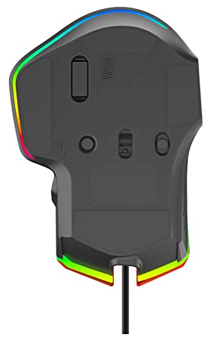 Econo EliteForce 9D Gaming Mouse Wired USB Gaming Mouse with Optical Mouse Switches 8 Programmable Buttons, Adjustable RGB Modes 12000 Dpi for PC/Mac/Laptop Gamer Polling Rate 1000Hz