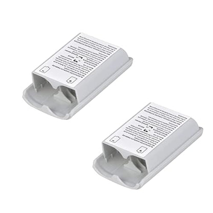 2 Pack Battery Pack Cover for Xbox 360 Wireless Controller, Replacement Battery Pack Cover Shell Case for Xbox360 (White) - color: 2Pcs White