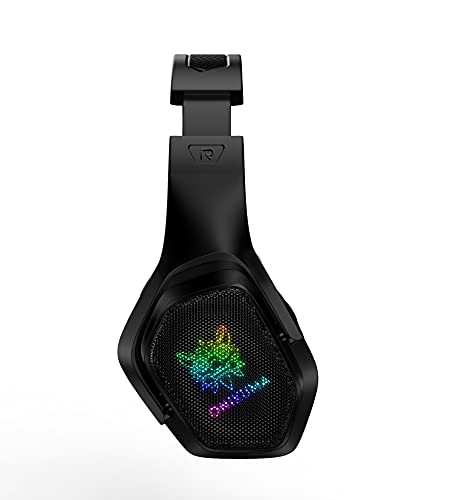 Gaming Headset with Microphone, Noise Canceling Headphones with 3D Surround Sound Stereo, Soft Earmuff & RGB LED Light, Over-Ear Game Headphones for PC, PS4, Xbox One, PS5, Mac, Laptop-Black