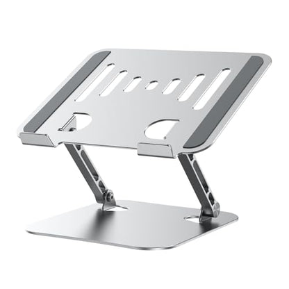 K&ZZ Laptop Stand for Desk, Adjustable Laptop Holder with Ventilated Cooling, Portable Desktop Book Stands Riser Compatible with 17.3 inch laptops - color: 03-Silver