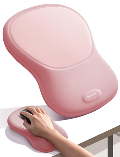 meatanty Mouse Pad with Wrist Rest, Ergonomic Mouse Wrist Support, Desk Mouse Mat Computer Accessories, Comfortable Palm Hand Pain Relief, Cute Non-Slip Laptop Cushion, Office Home Gaming Women-Pink - color: Pink