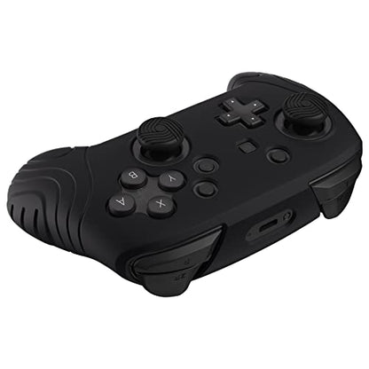 PlayVital Samurai Edition Ergonomic Silicone Skin Protective Case for Nintendo Switch Pro Controller, Soft Anti-slip Controller Grip Protector for Nintendo Switch Pro with Thumb Grip Caps - Black - color: Black