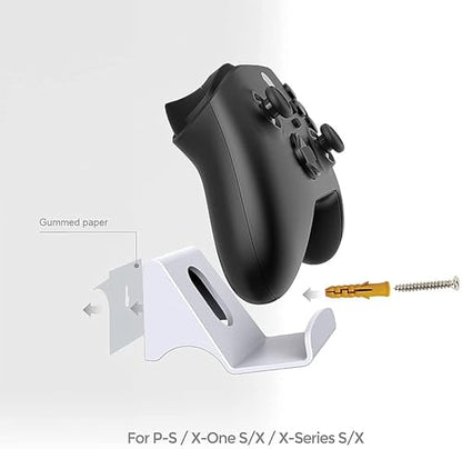 Video Game Holder Wall Mount, Gaming Accessories Storage for PS5, PS4, Xbox One, Xbox Series X/S Game Cases, Organizer Accessories (Include 2 Controller Wall Holders)