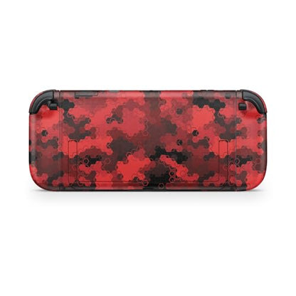 Gaming Skin Compatible with Nintendo Switch 2 Console Only - Red Hexa Camo - Premium 3M Vinyl Protective Wrap Decal Cover - Easy to Apply | Crafted in The USA by MightySkins - color: Red Hexa Camo, size: Switch 2 Console Skin Only, style: Matte Finish