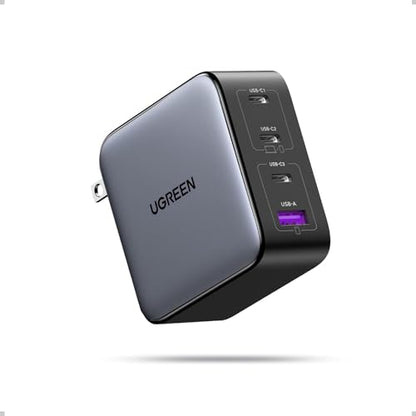 UGREEN Nexode 100W GaN USB C Charger, 4-Port Compact Foldable Fast Laptop Charger Power Adapter for MacBook Pro/Air, iPad Pro, iPhone 17/16/15 Series, Galaxy S25/S24, Pixel 10/9, Steam Deck, Pixelbook - color: Dark Gray