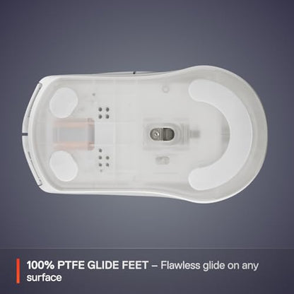 SteelSeries Rival 3 Wireless Gen 2 Gaming Mouse — 2.4GHz and Bluetooth — 18000 DPI TrueMove Air Optical Sensor — 60 Million Click Durability — Light-Weight — 100% PTFE Feet — White | 18000 DPI sensor with 2.4GHz wireless and 60M click switches for gaming,