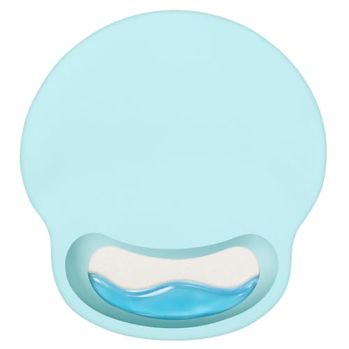 Mouse Pad with Wrist Rest, 2-in-1 Ergonomic Mousepad with Wrist Support, Gel Memory Foam Mouse Mat Set for Desk Office Home Working Gaming, Computer Accessories Setup, Cute Decor,Seafoam Blue - color: Seafoam Blue